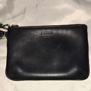 Coach Black Leather Wristlet